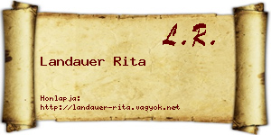 Landauer Rita névjegykártya